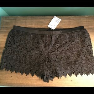 H&M Black Embroidered Shorts